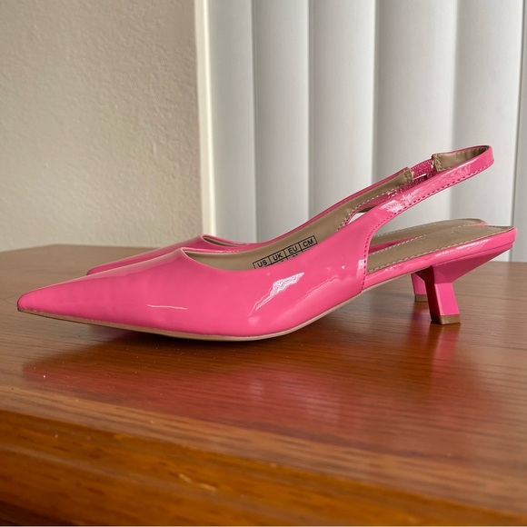 Jenn Ardor Slingback Low Kitten Heel Size 7 Pink - Picture 2 of 15